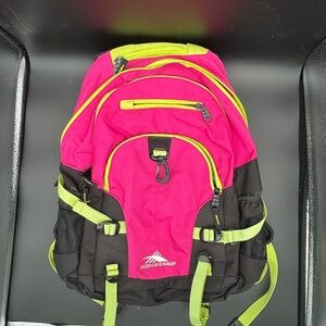 High Sierra Backpack, Black Pink Yellow